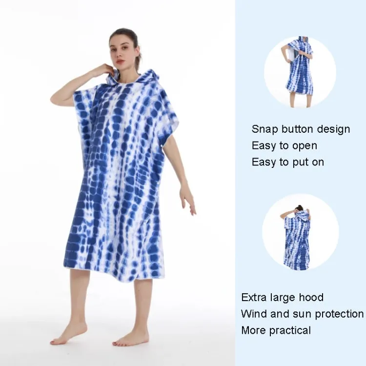 Adult Hooded Bath Towel Fine Fiber Beach Quick Dry Bathrobe, Size: 110x75cm(Dark Color Leaf)