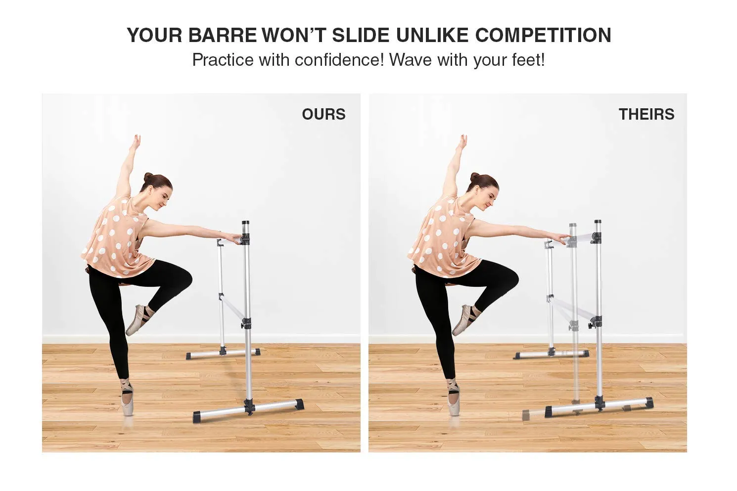 Ballet Barre Portable For Home Kids Ballet Bar Unique Anti Slip Feature Includes Stretch