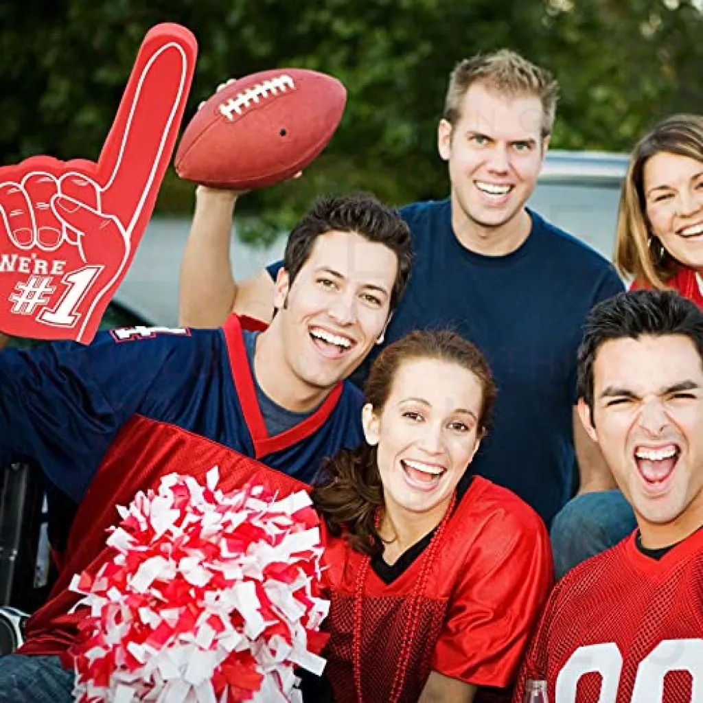Okuna Outpost 2 Pack Foam Finger for Sporting Events, We’re Number 1, It’s Going Down (Red, 17.5 in)