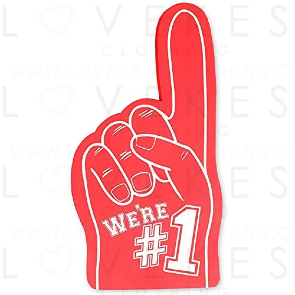 Okuna Outpost 2 Pack Foam Finger for Sporting Events, We’re Number 1, It’s Going Down (Red, 17.5 in)