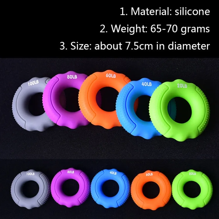 Silicone Gripper Finger Exercise Grip Ring, Specification: 100LB (Dot Gray)