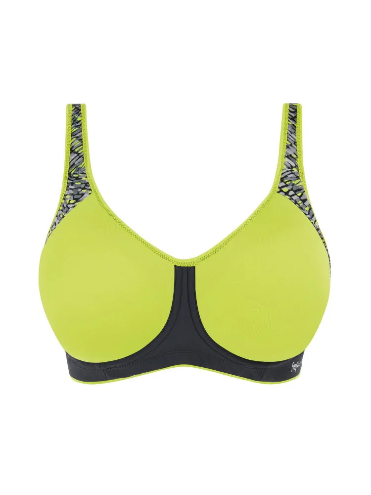 Sonic Moulded Spacer Sports Bra -  Lime