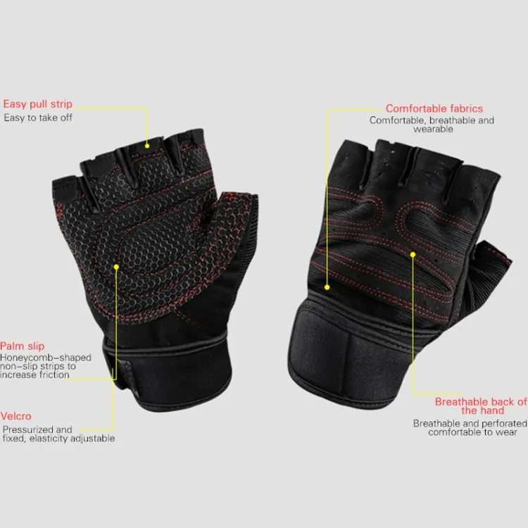 ST-2120 Gym Exercise Equipment Anti-Slip Gloves, Size: XL(Red)